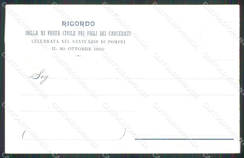 Napoli Pompei Valle di Ospizio Educativo Figli dei Carcerati cartolina MX1410 – retro