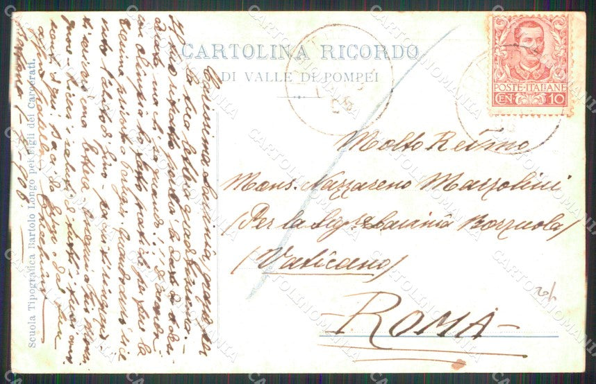Napoli Pompei Valle di Saluto da Ospizio Educativo cartolina MX1416 – retro