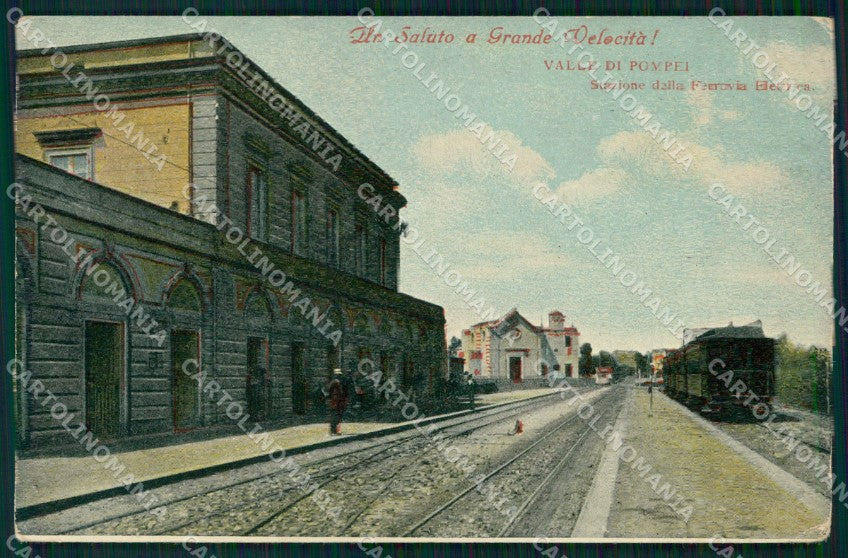 Napoli Pompei Valle di Saluto Grande Velocità Treno Ferrovia cartolina MX1442 – fronte