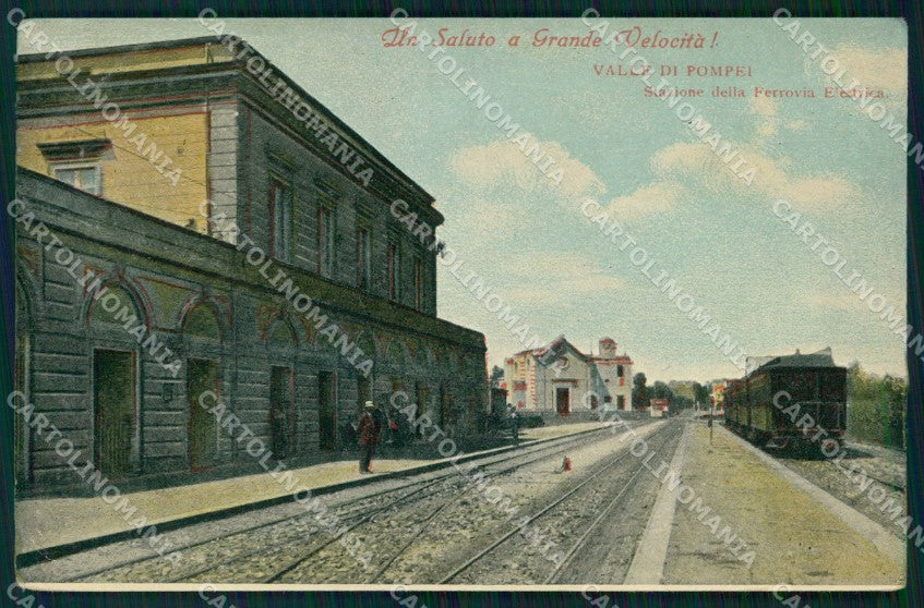 Napoli Pompei Valle di Saluto Grande Velocità Treno Ferrovia cartolina MX1453 – fronte