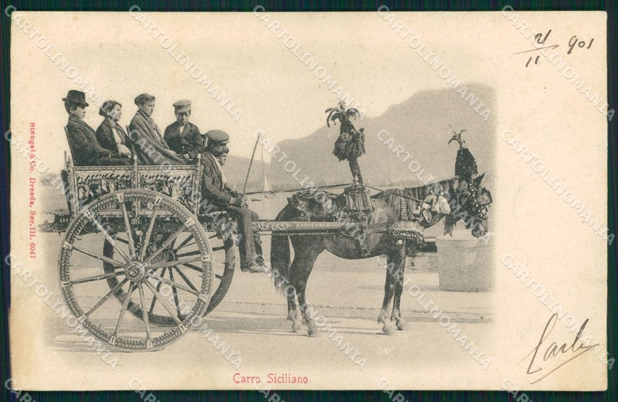 Palermo Città Costumi Carro Siciliano Stengel 6047 cartolina MX1480 – fronte