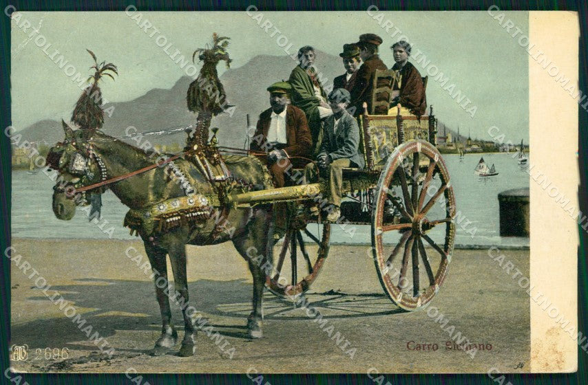 Siracusa Città Costumi Carro Siciliano Alterocca 2696 cartolina MX1482 – fronte