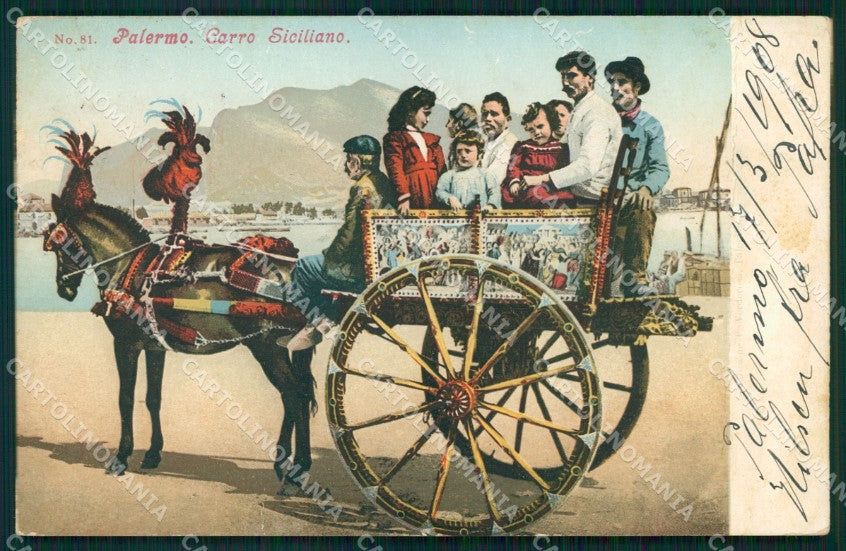 Palermo Città Costumi Carro Siciliano cartolina MX1483 – fronte