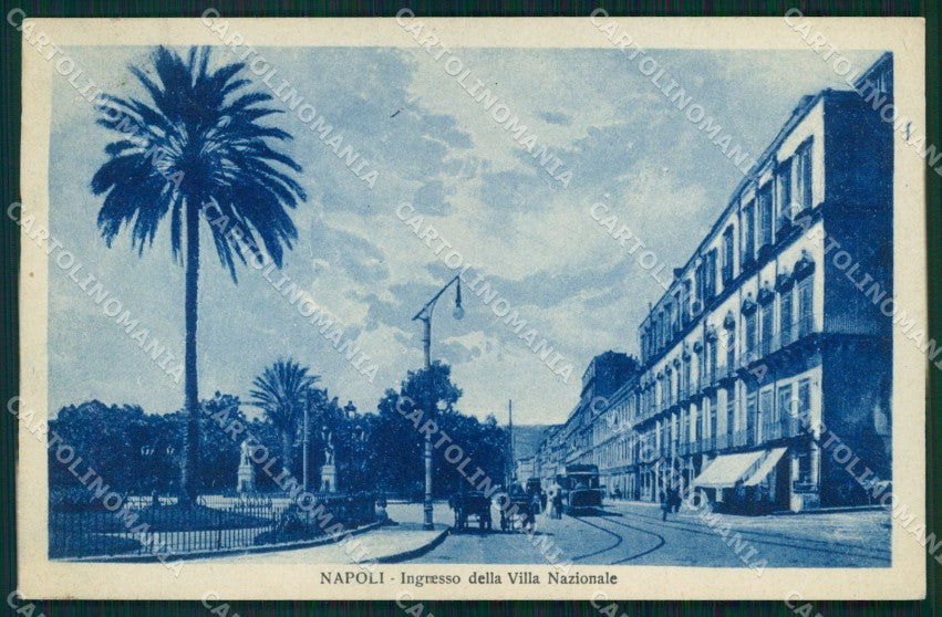 Napoli Città Ingresso Villa Nazionale Tram cartolina MX1485 – fronte