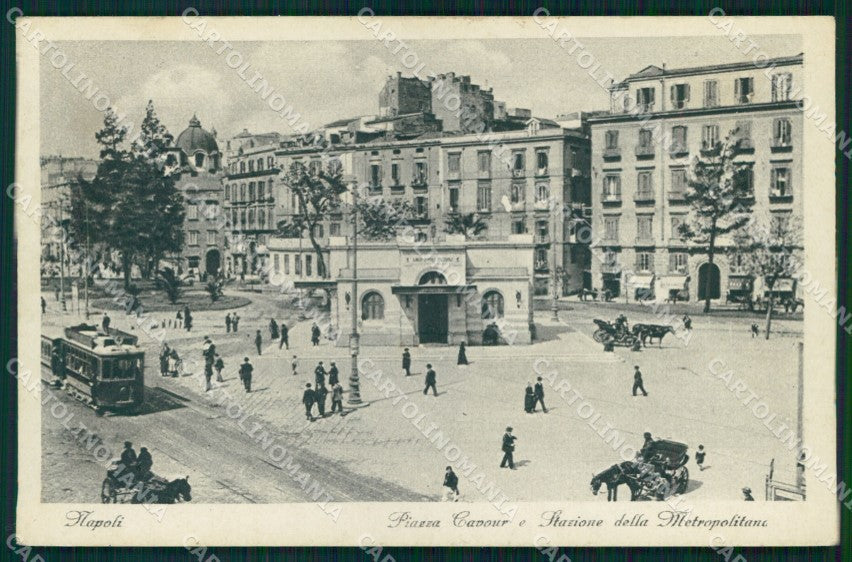 Napoli Città Piazza Cavour Stazione Metropolitana Tram cartolina MX1490 – fronte