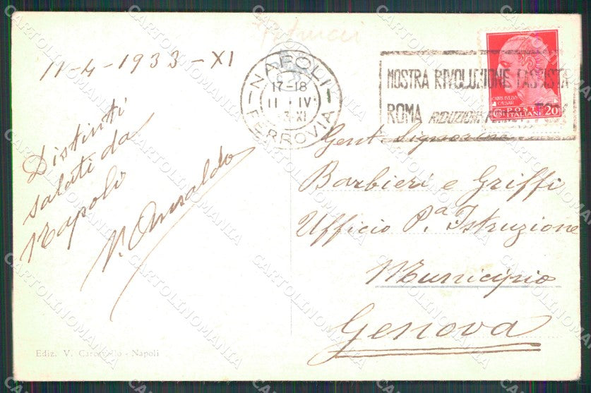 Napoli Città Stazione Centrale Tram cartolina MX1491 – retro