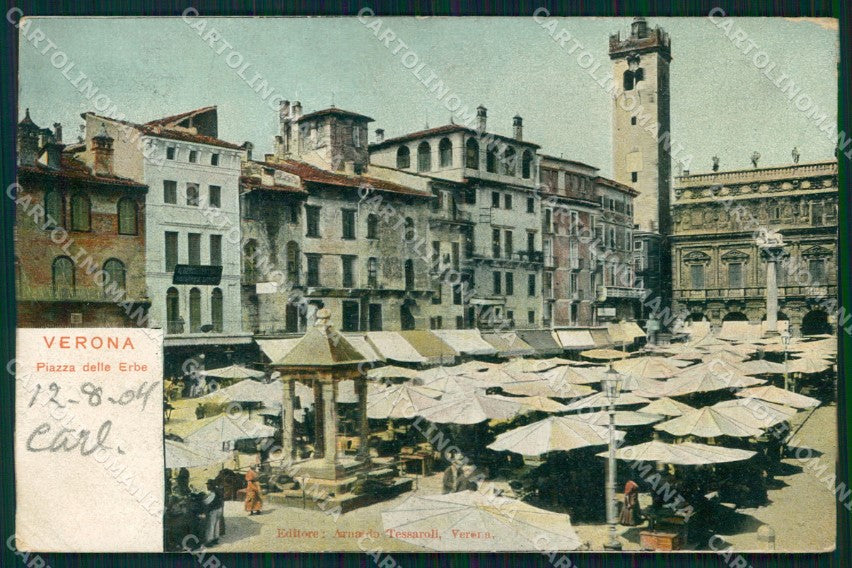 Verona Città Piazza delle Erbe Mercato cartolina MX1507 – fronte