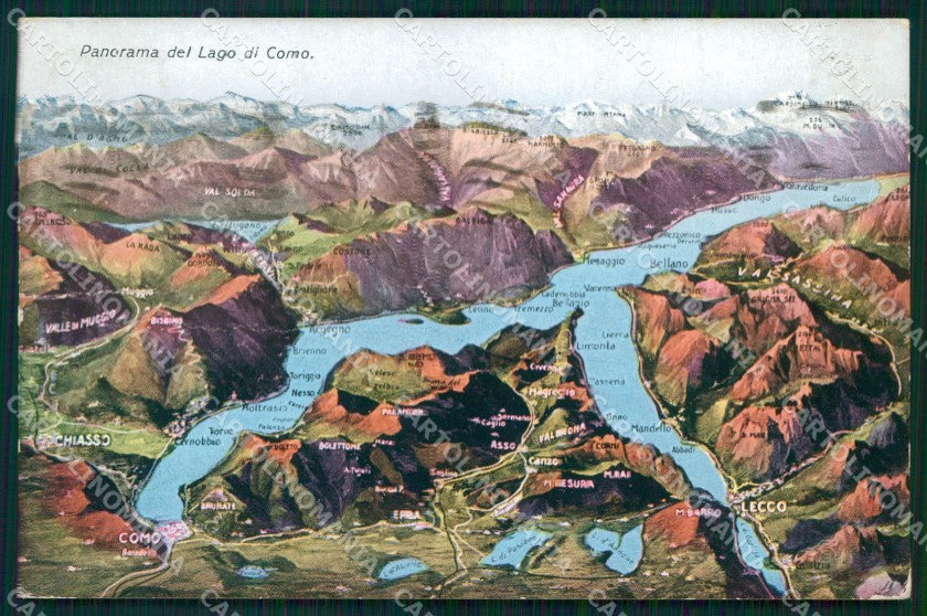 Como Città Lago di Veduta Generale Mappe cartolina MX1513 – fronte