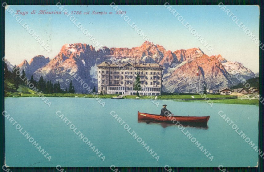 Belluno Cortina d'Ampezzo Lago Misurina Barca Brunner 10 13 cartolina MX1533 – fronte