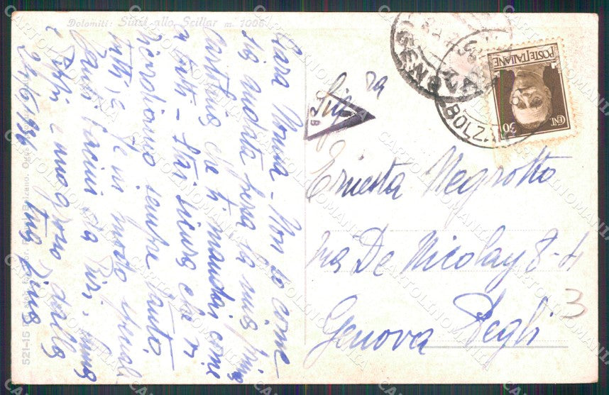 Bolzano Siusi allo Sciliar Veduta Generale Franzl 521 15 cartolina MX1556 – retro