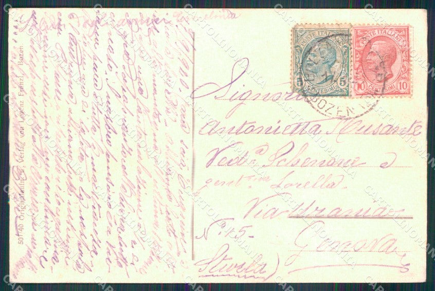 Bolzano Città Gruppo Dolomiti Sud Tirolo Franzl 501 40 cartolina MX1561 – retro