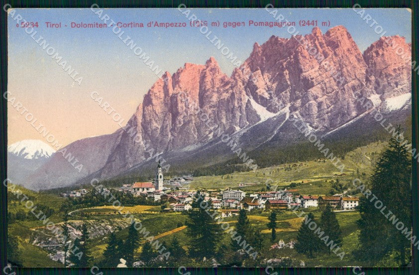 Belluno Cortina d'Ampezzo Dolomiti Monte Pomagagnon cartolina MX1572 – fronte
