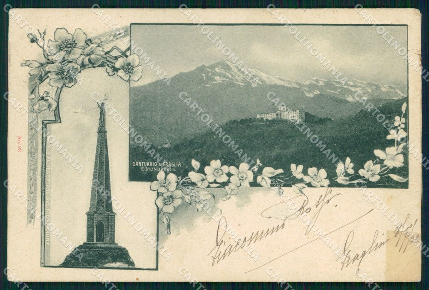Biella Graglia Santuario Monumento Monte Monbarone RIPARATA cartolina MX1595 – fronte