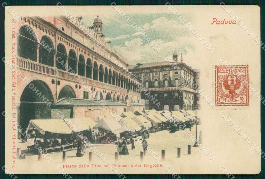 Padova Città Piazza delle Erbe Palazzo Ragione Mercato cartolina MX1603 – fronte