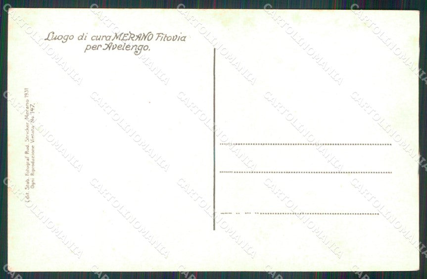 Bolzano Merano Luogo di Cura Filovia per Avelengo Foto cartolina MX1618 – retro