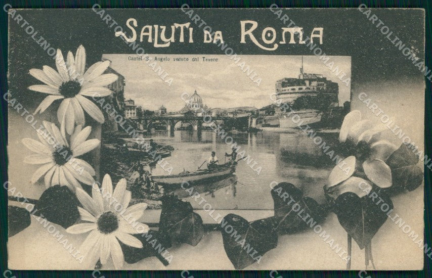 Roma Città Saluti da Castel Sant'Angelo Fiume Tevere cartolina MX1634 – fronte
