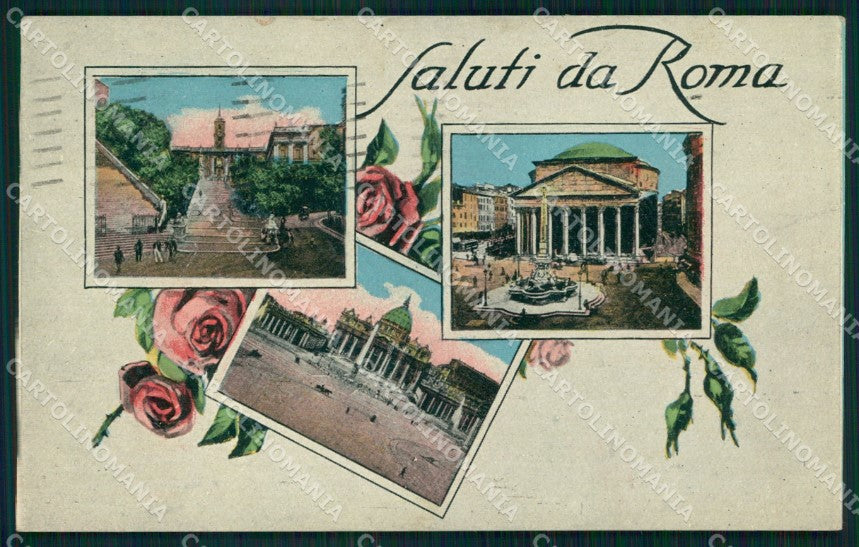 Roma Città Saluti da Monumenti cartolina MX1641 – fronte