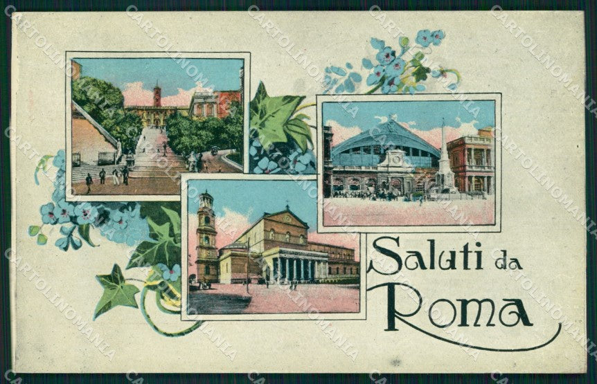 Roma Città Saluti da Monumenti cartolina MX1642 – fronte