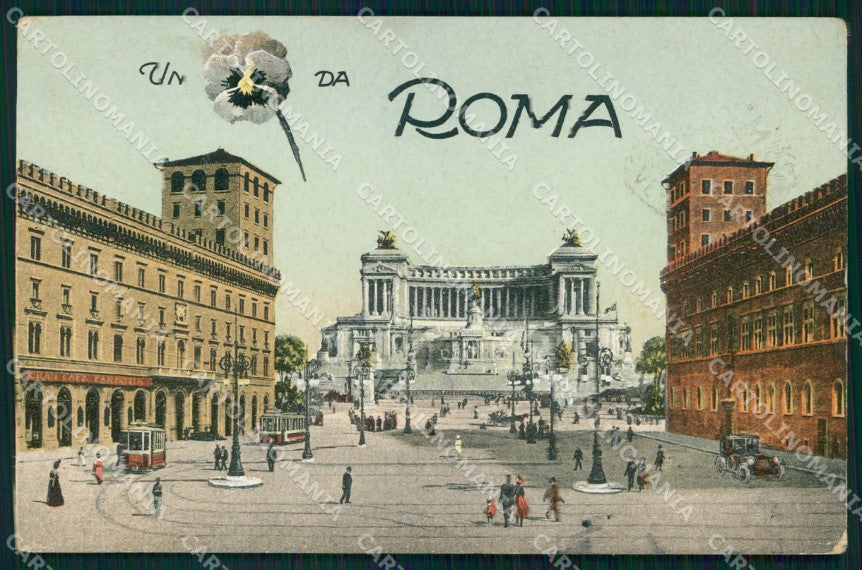 Roma Città Pensiero da Altare della Patria Tram cartolina MX1650 – fronte