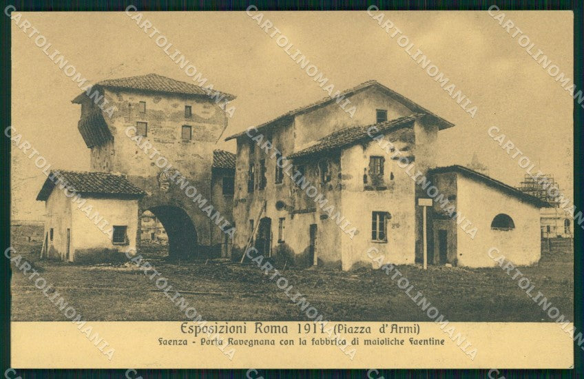 Roma Città Esposizioni Faenza Fabbrica Maiolica Porta Ravegnana cartolina MX1708 – fronte