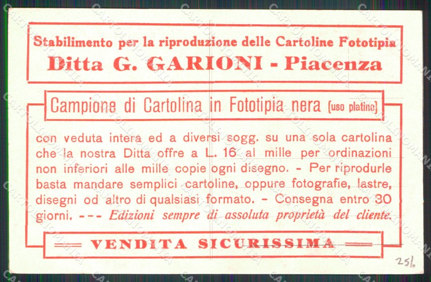 Roma Città Esposizioni Padiglione Ungherese Garioni Piacenza cartolina MX1723 – retro