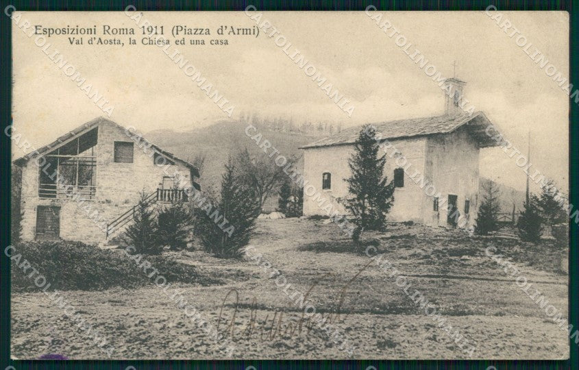 Roma Città Esposizioni Val d'Aosta Chiesa Casa cartolina MX1729 – fronte
