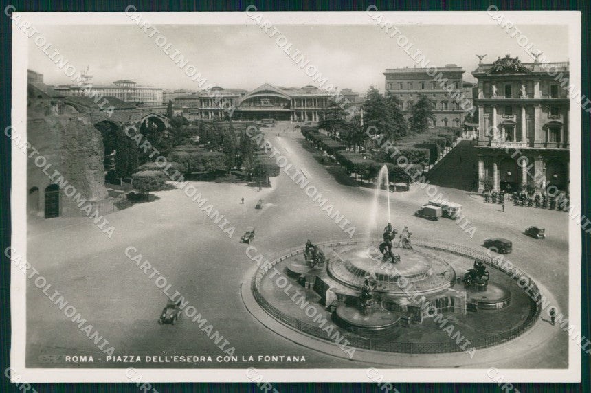Roma Città Piazza dell'Esedra Fontana Corriera Foto cartolina MX1791 – fronte