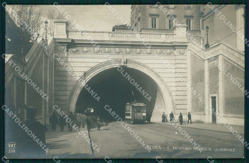 Roma Città Traforo sotto Quirinale Tram Alterocca 198 Foto cartolina MX1792 – fronte