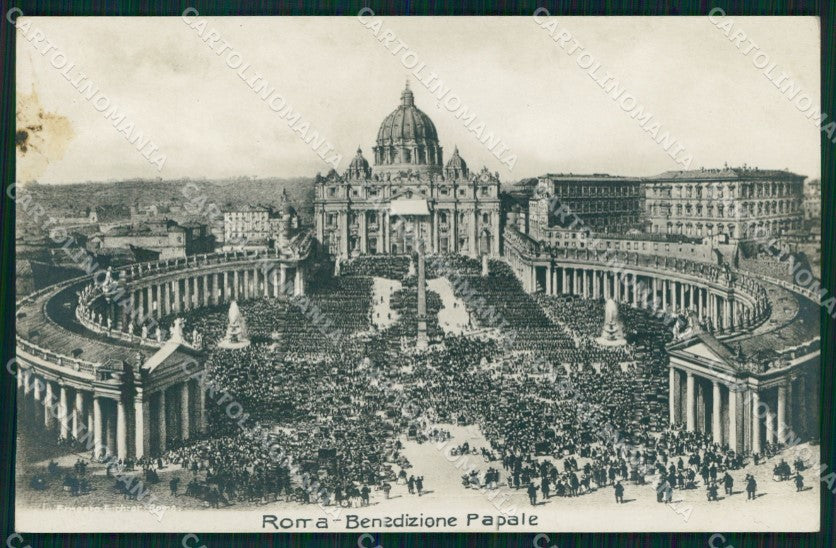 Roma Città Benedizione Papale ABRASA Foto cartolina MX1796 – fronte
