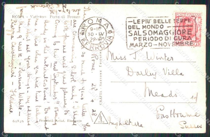 Roma Città Vaticano Porta di Bronzo Foto cartolina MX1813 – retro