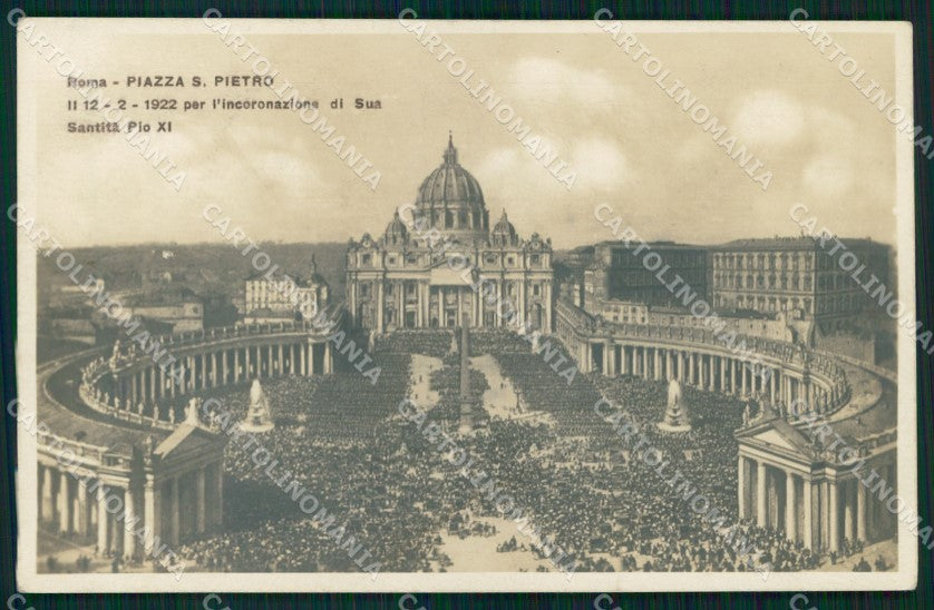 Roma Città Piazza San Pietro Incoronazione Pio XI Foto cartolina MX1816 – fronte