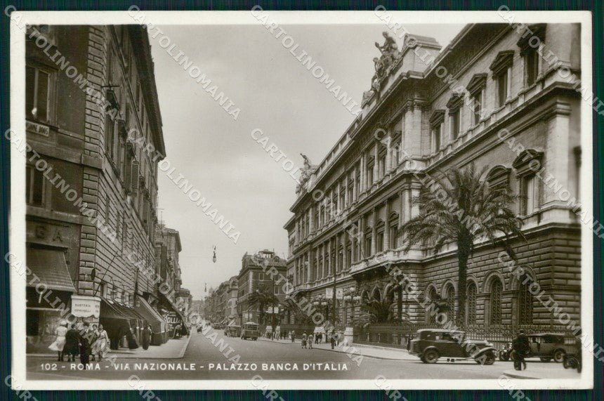 Roma Città Via Nazionale Palazzo Banca d'Italia Foto cartolina MX1827 – fronte