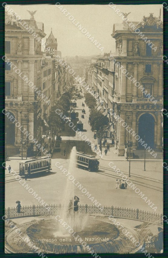 Roma Città Ingresso Via Nazionale Tram Alterocca 1498 Foto cartolina MX1838 – fronte