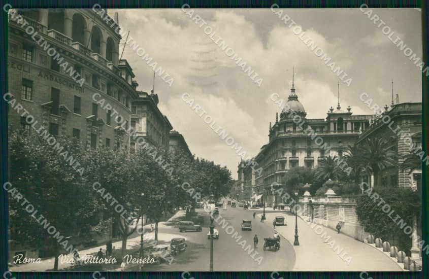 Roma Città Via Vittorio Veneto PIEGA Foto cartolina MX1841 – fronte