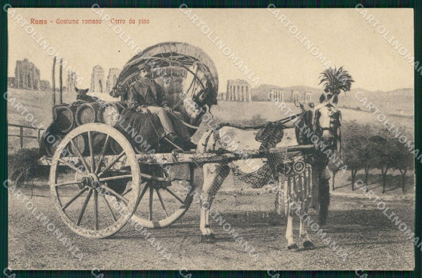 Roma Città Costumi Carro da Vino Alterocca 39229 cartolina MX1849 – fronte