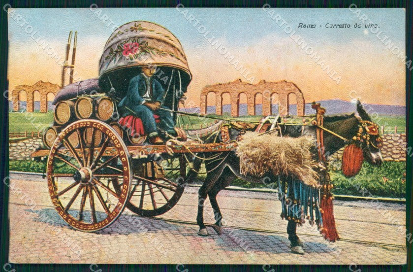 Roma Città Costumi Carretto da Vino cartolina MX1850 – fronte