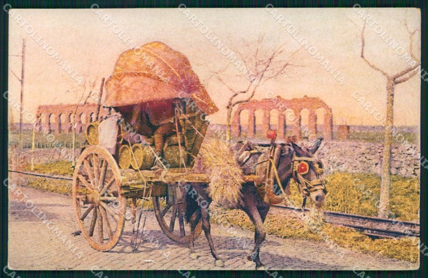 Roma Città Costumi Carro Via Appia Brunner 18716 cartolina MX1853 – fronte