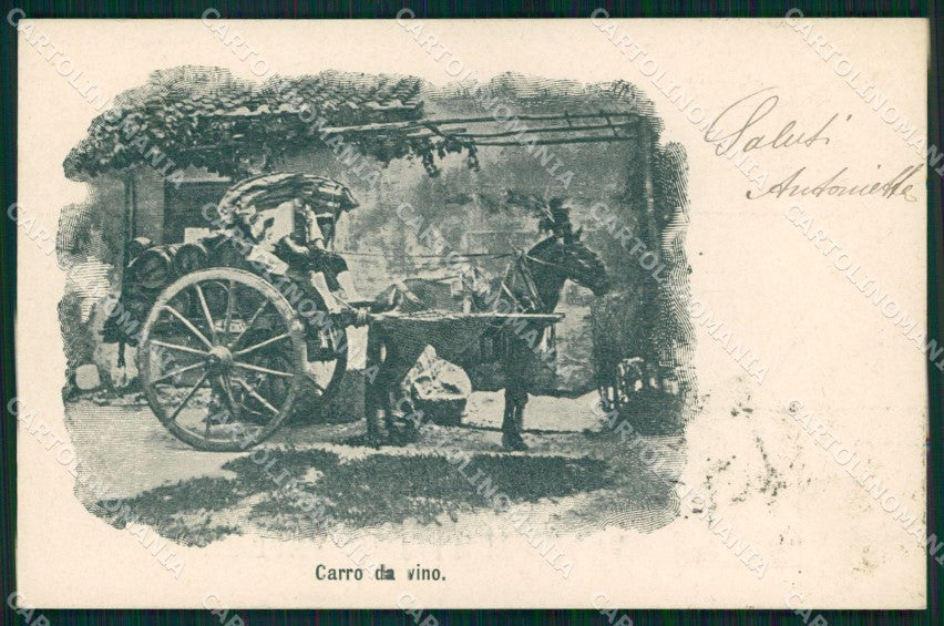 Roma Città Costumi Carro da Vino cartolina MX1868 – fronte