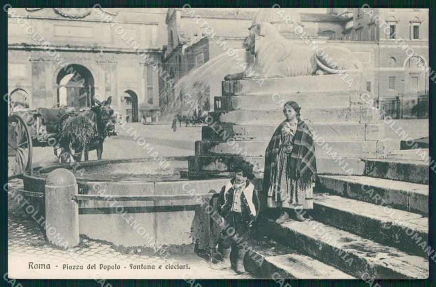 Roma Città Piazza del Popolo Fontana Ciociari Brunner 6822 cartolina MX1889 – fronte