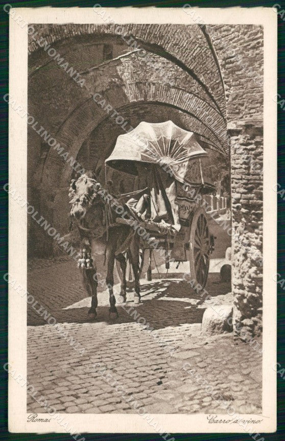Roma Città Costumi Carro da Vino cartolina MX1909 – fronte