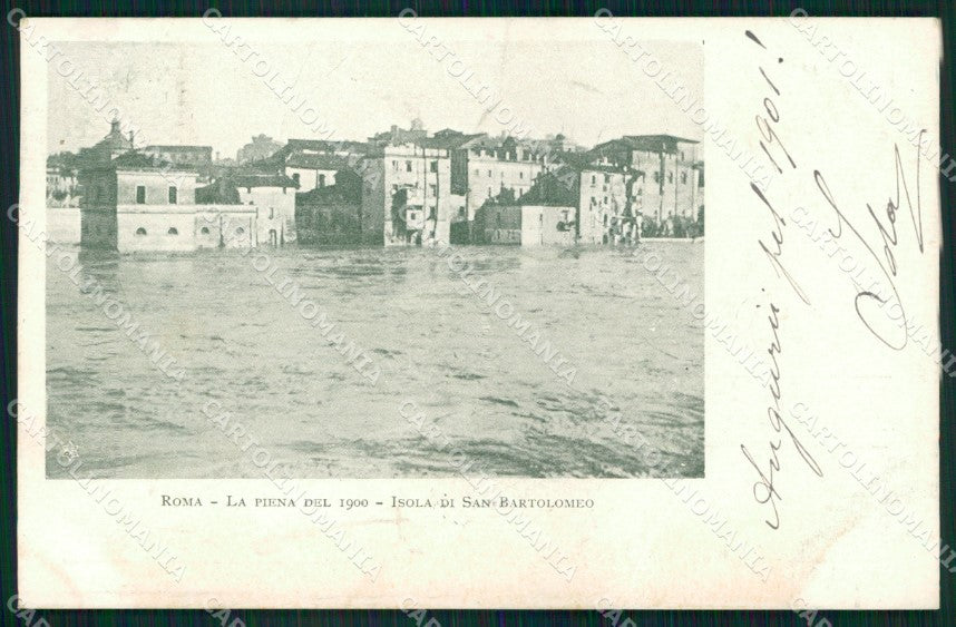 Roma Città Isola San Bartolomeo Piena cartolina MX1918 – fronte