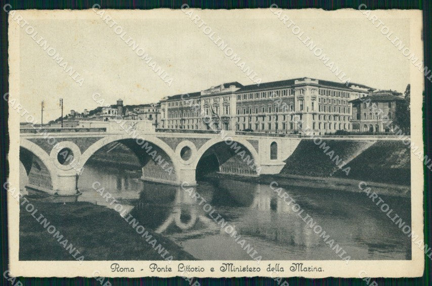 Roma Città Ponte Littorio Ministero della Marina cartolina MX1933 – fronte
