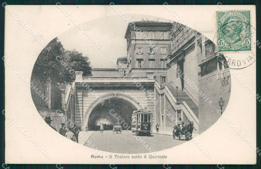 Roma Città Traforo sotto Quirinale Tram Alterocca 5622 cartolina MX1936 – fronte
