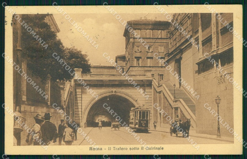 Roma Città Traforo sotto Quirinale Tram Alterocca 5622 cartolina MX1937 – fronte