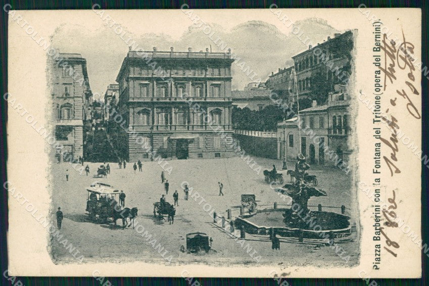 Roma Città Piazza Barberini Fontana del Tritone cartolina MX1949 – fronte