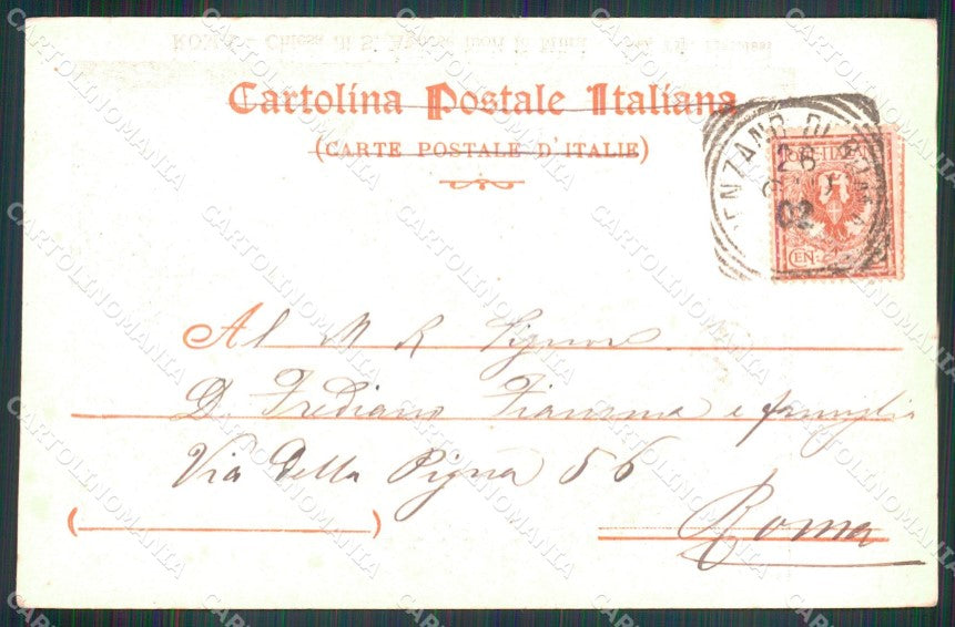 Roma Città Chiesa Sant'Agnese Fuori le Mura MACCHIA cartolina MX1960 – retro