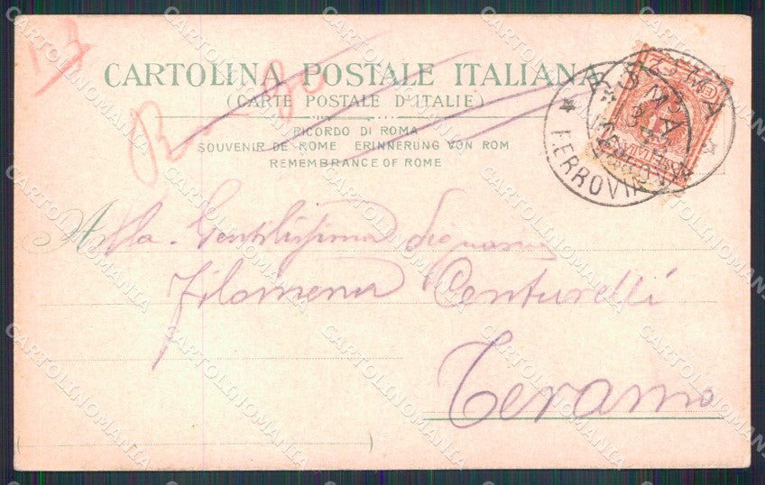 Roma Città Via Nazionale Tram cartolina MX1977 – retro