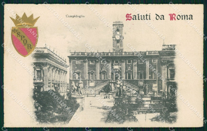Roma Città Saluti da Campidoglio SPQR Rilievo cartolina MX1983 – fronte