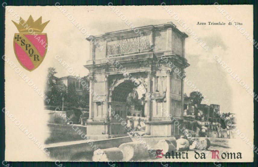 Roma Città Saluti da Arco Trionfale di Tito SPQR Rilievo cartolina MX1988 – fronte