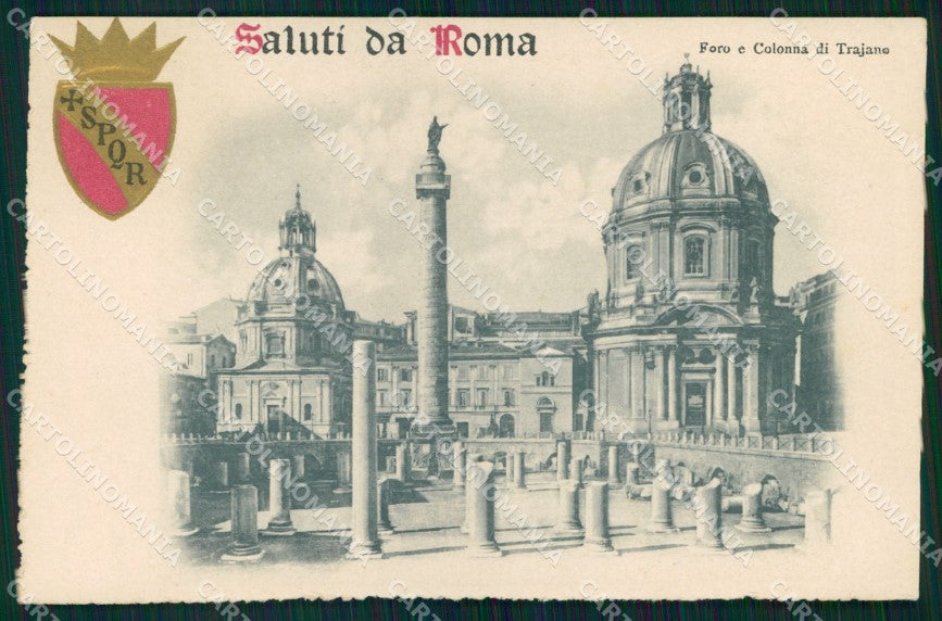 Roma Città Saluti da Foro Colonna Trajano SPQR Rilievo cartolina MX1990 – fronte